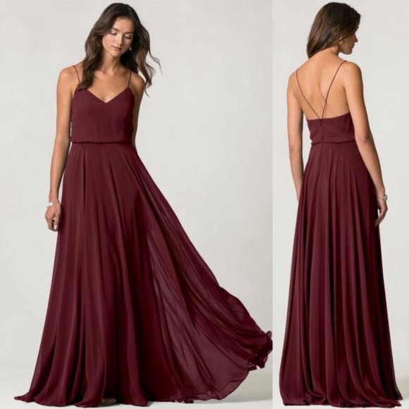 Jenny Yoo Inesse Blackcurrent Bridesmaid Dress 6 - Picture 1 of 7